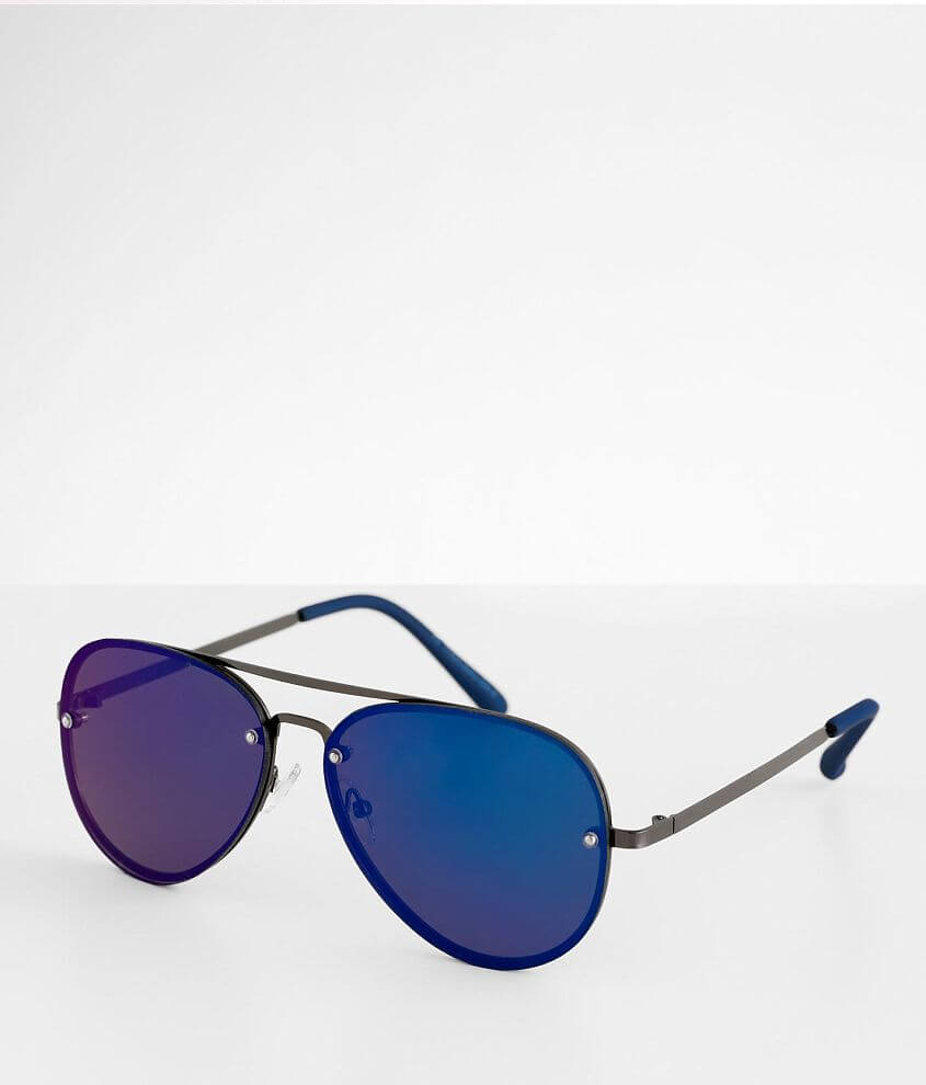 Bke Blue Aviator Sunglasses Men S Sunglasses And Glasses In Silver Buckle