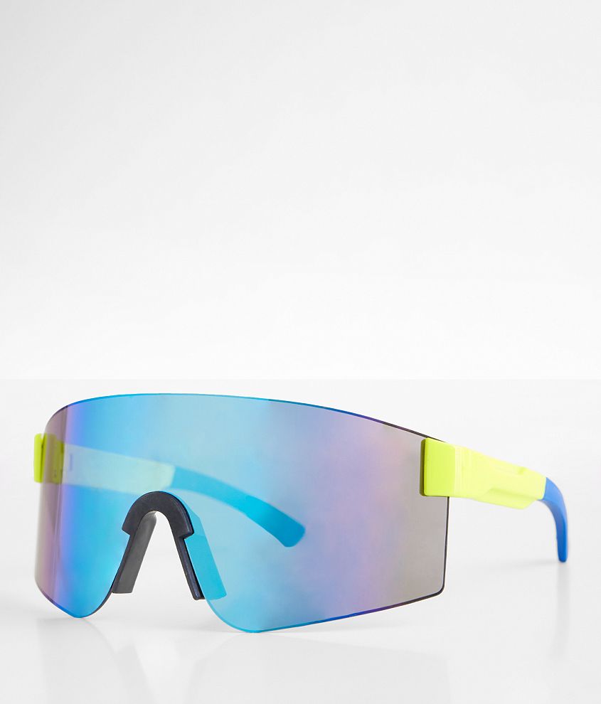 BKE Full Shield Sunglasses - Men's Sunglasses & Glasses in Lime Green ...