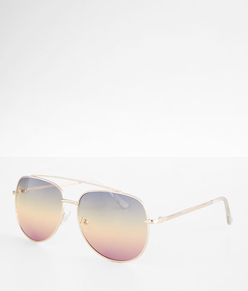 BKE Rainbow Aviator Sunglasses front view
