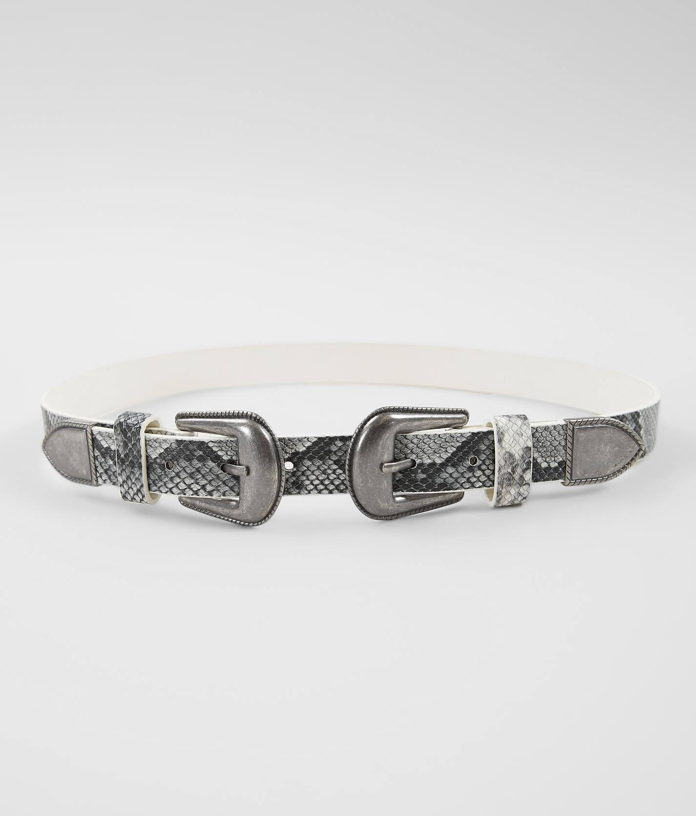 black and white snakeskin belt