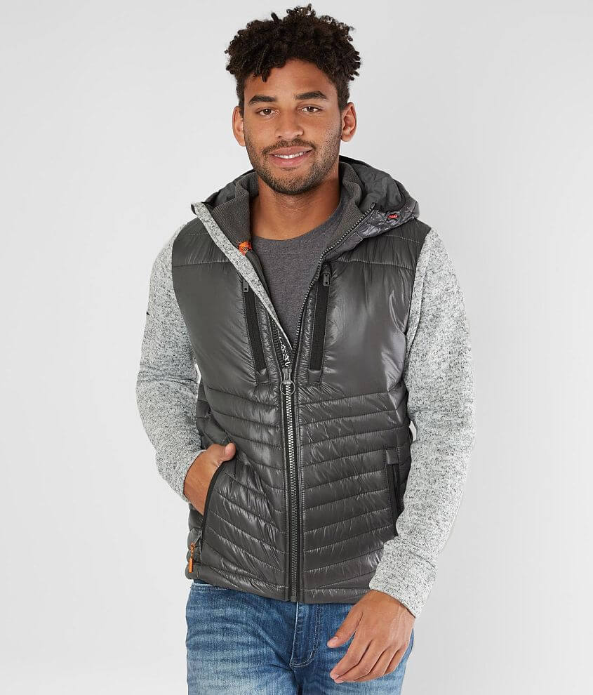 SuperDry® Storm Hybrid Hooded - Men's Coats/Jackets in Light Grey Grit | Buckle