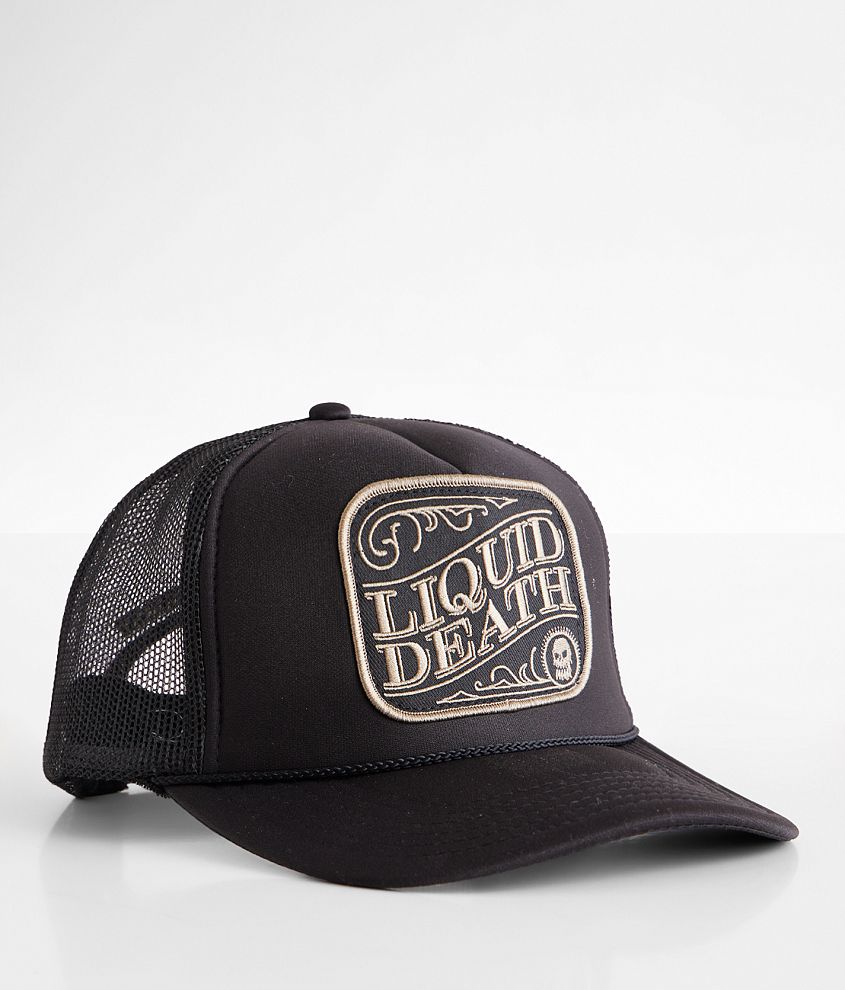 Liquid Death Death Saloon Trucker Hat front view