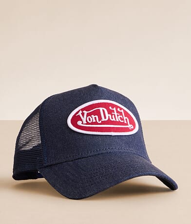 Von Dutch™ Denim Trucker Hat front view