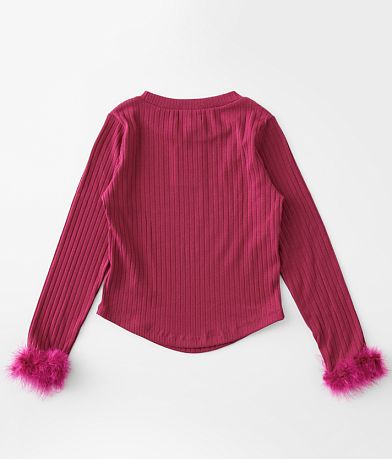 Speechless&#174; Girls - Feather Trim Top BACK