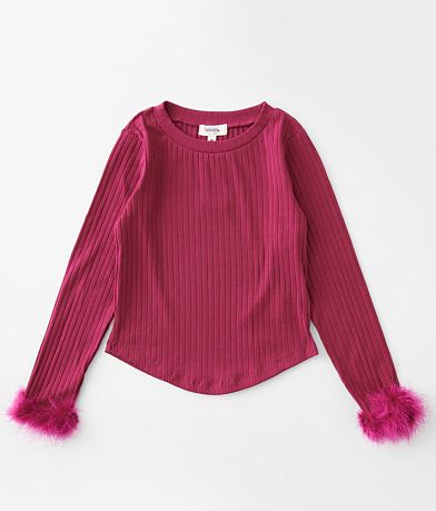 Speechless® Girls - Feather Trim Top front view