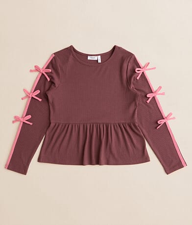 Willow & Root Girls - Bow Detail Top front view