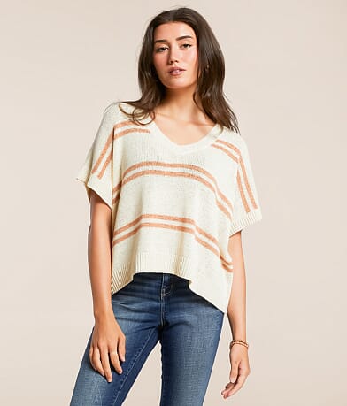 Sweet Lemon Striped Dolman Sweater front view