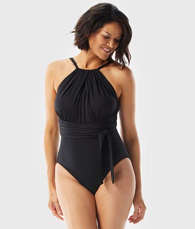 Penbrooke One Piece Swimsuit in Black Sparkle FINAL SALE NORMALLY $96.99 -  Busted Bra Shop