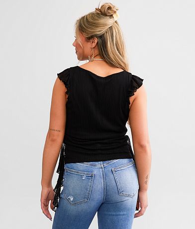 Willow &amp; Root Ruffle Tank Top BACK