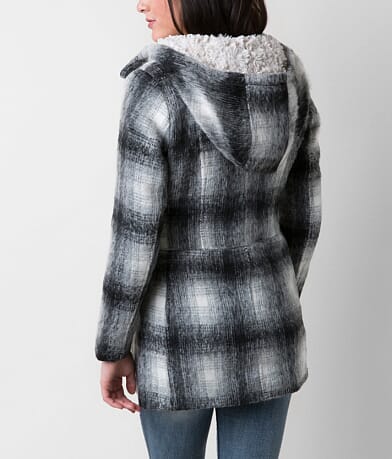 Madden Girl Plaid Coat BACK