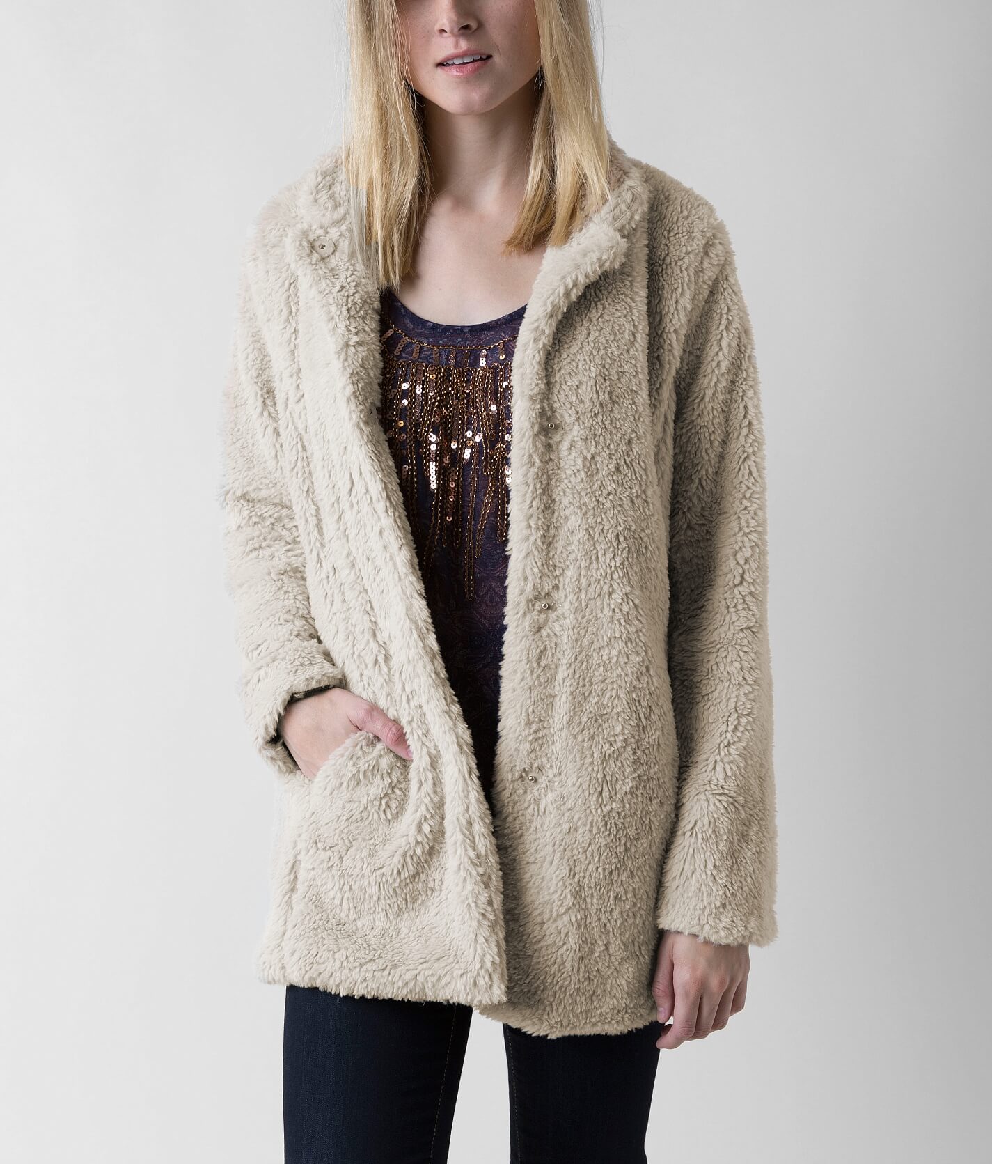madden girl faux wool coat