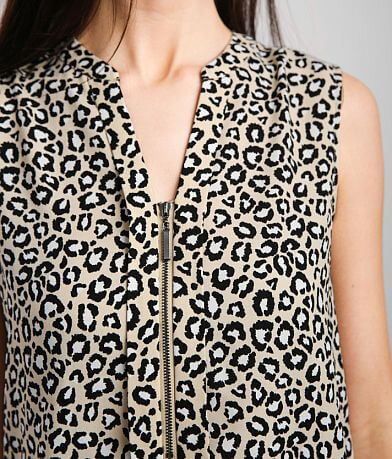 Buckle Black Leopard Print Tank Top misc detail 1 view