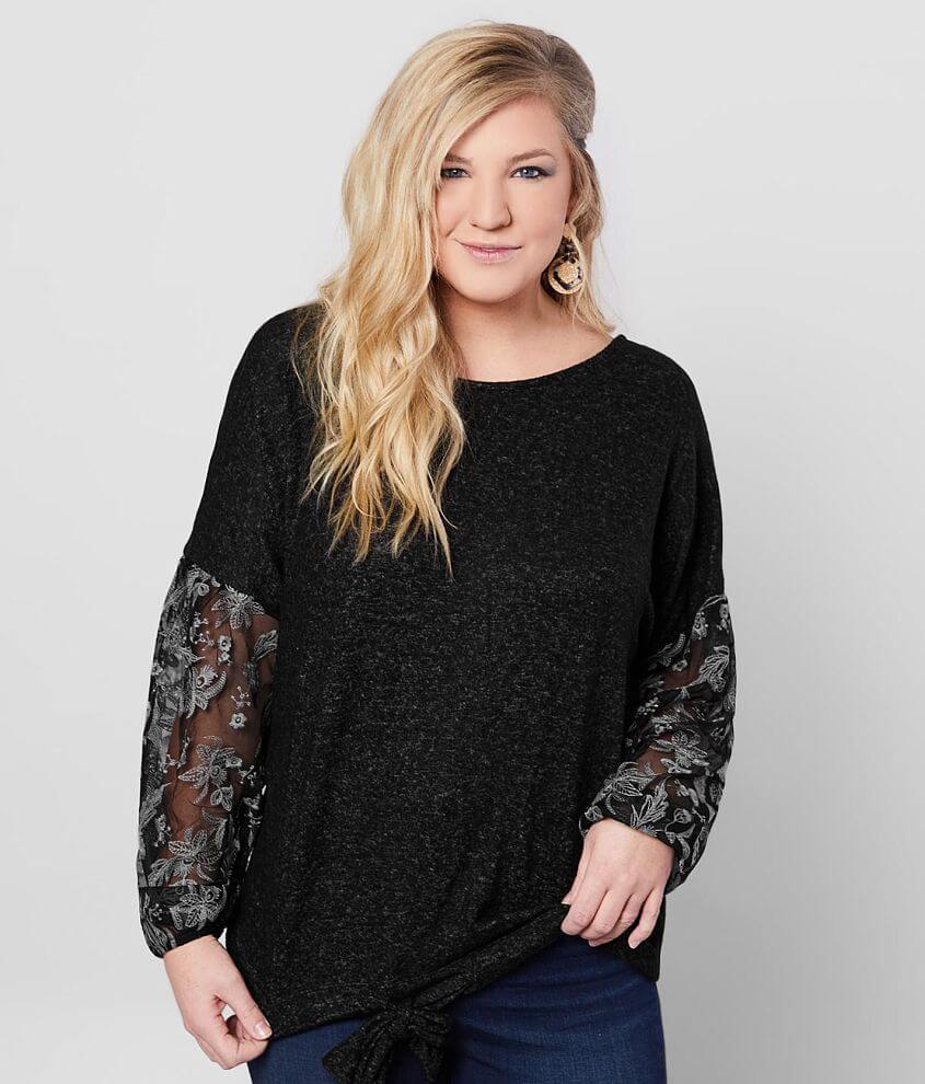 Image of Daytrip Brushed Fleece Top - Plus Size Only