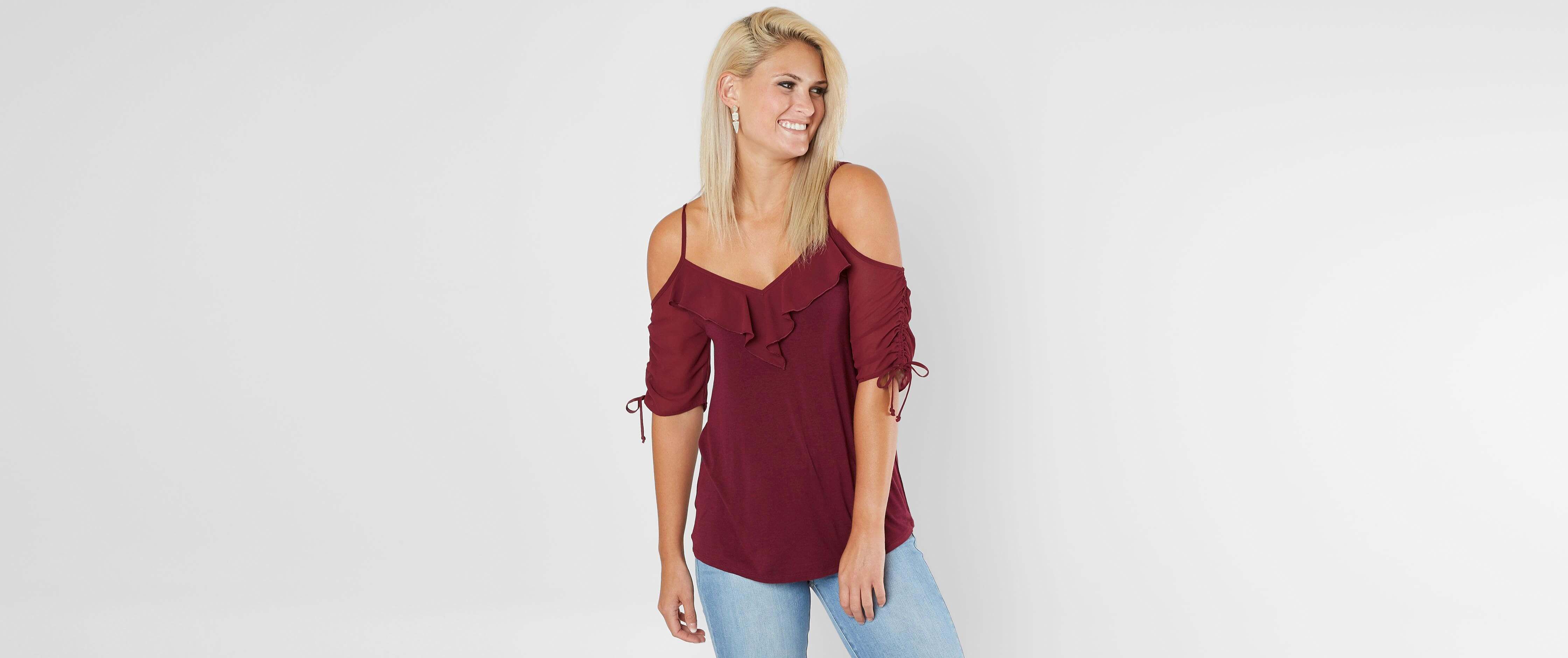 Image of Daytrip Cold Shoulder Top