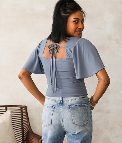 Willow &amp; Root Smocked Top BACK