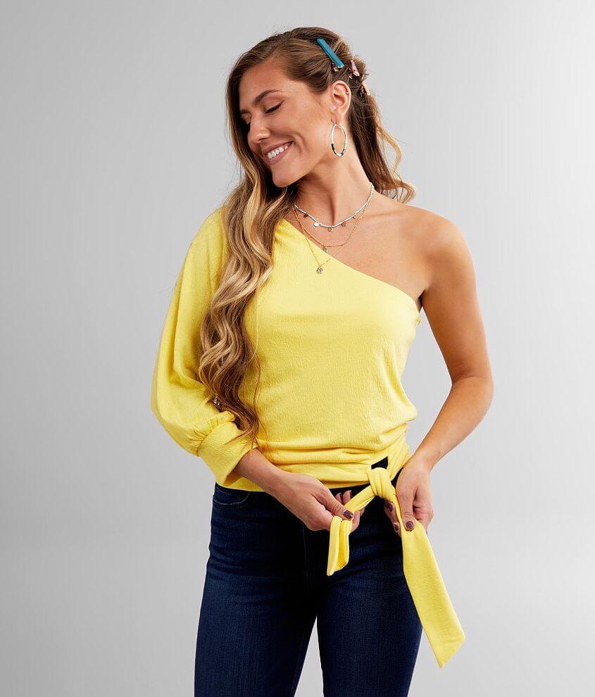 One shoulder top outlet yellow