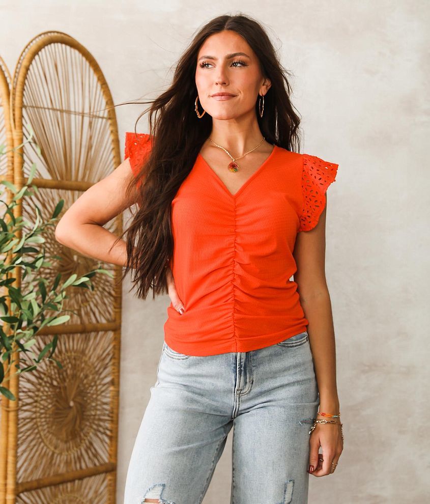 Ruched knit top top