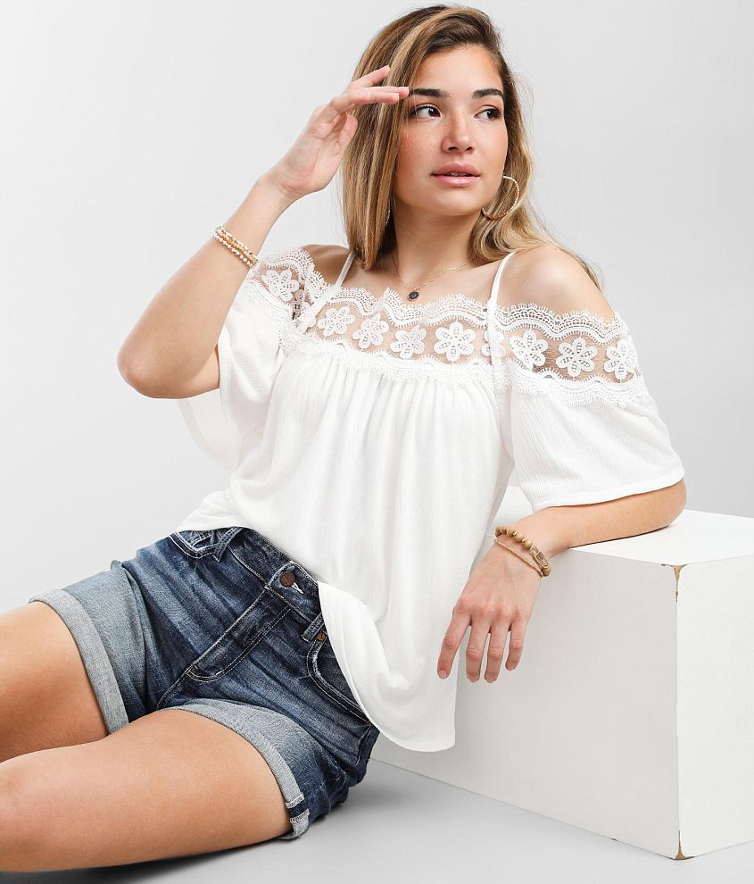 Daytrip Cold Shoulder Top - Women's Shirts/Blouses in White