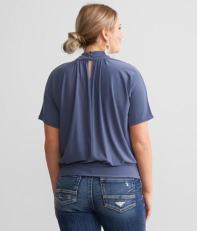 Buckle Black Twisted Front Top BACK
