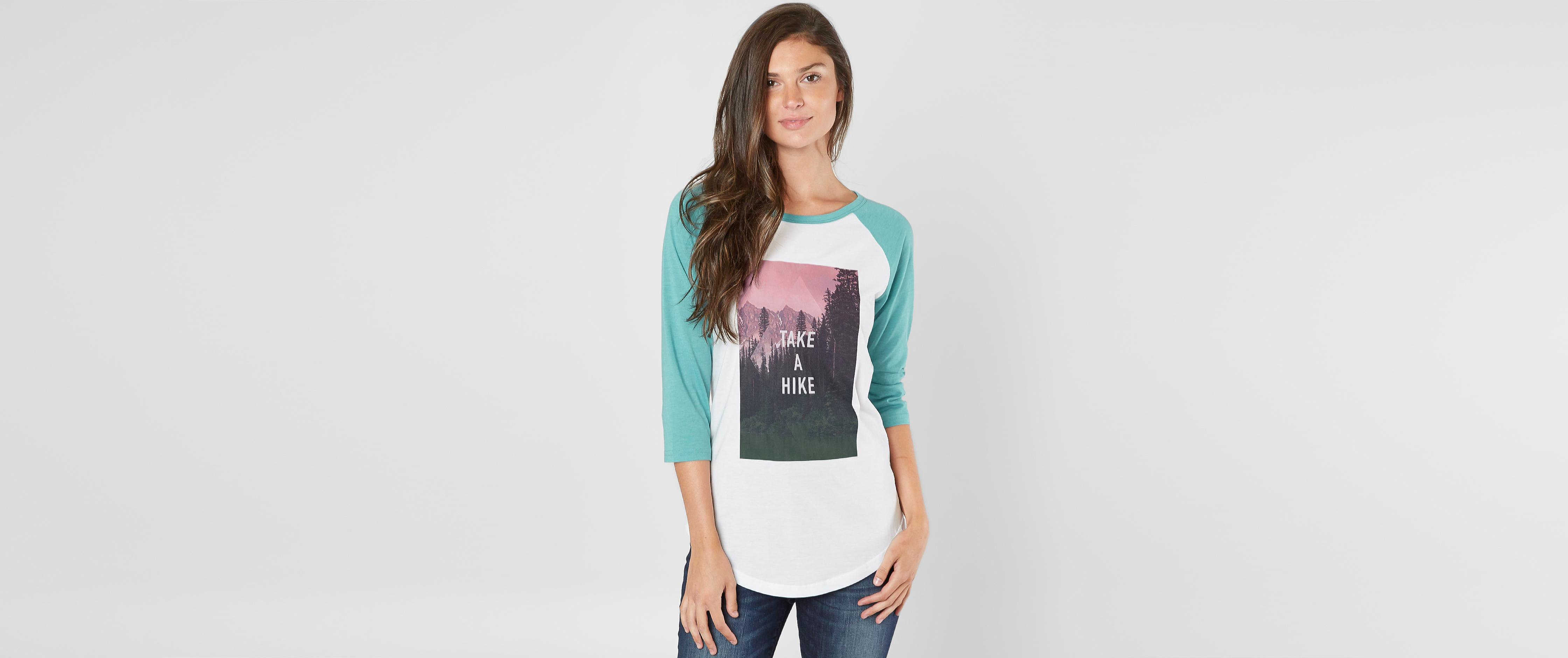 Tentree Take A Hike Raglan T Shirt Women S T Shirts In Porcelain Buckle