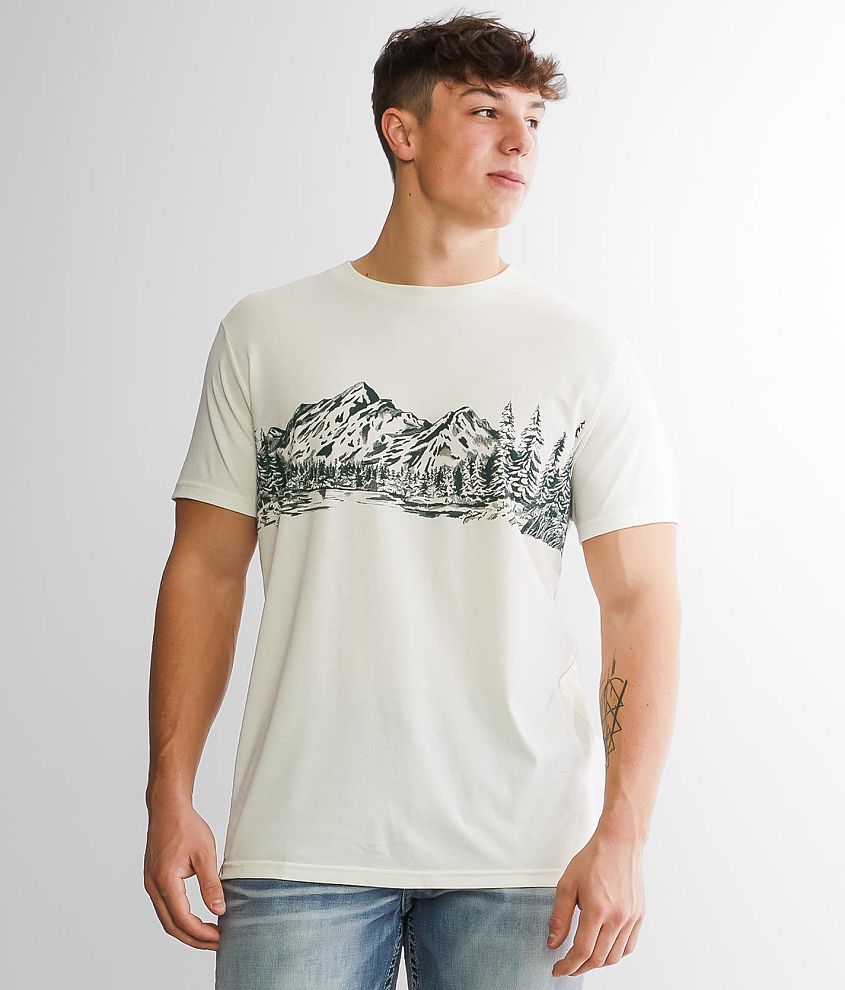 tentree Mountain Scene T-Shirt - Men's T-Shirts in Cloud White