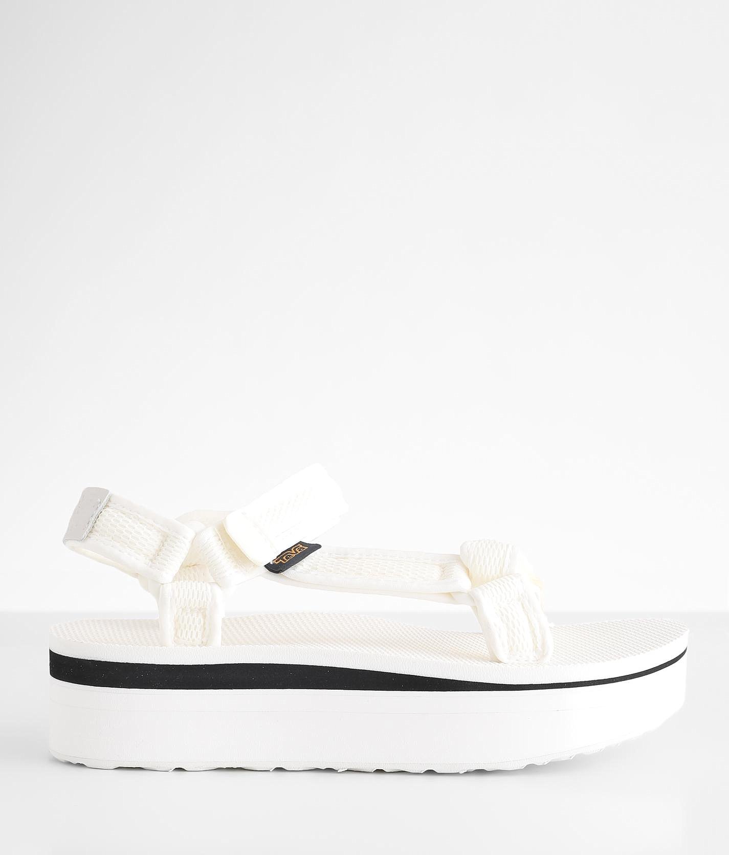 white platform teva sandals
