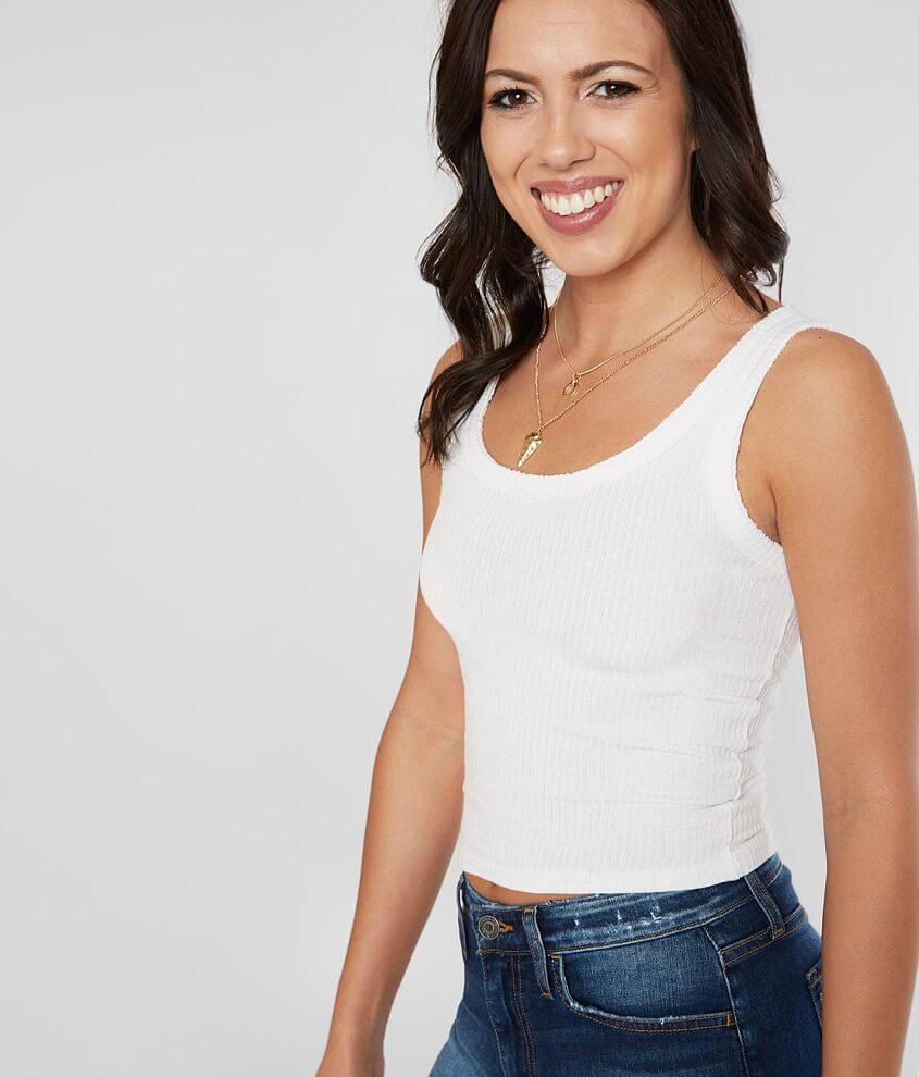 Clothing Ribbed Knit Cropped Tank Top - Women's Tank Tops White | Buckle