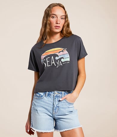 Salt Life Sea Ya Cropped T-Shirt front view