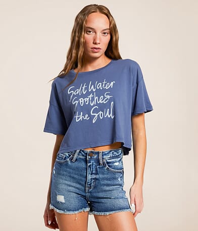 Salt Life Soothes The Soul Cropped T-Shirt front view