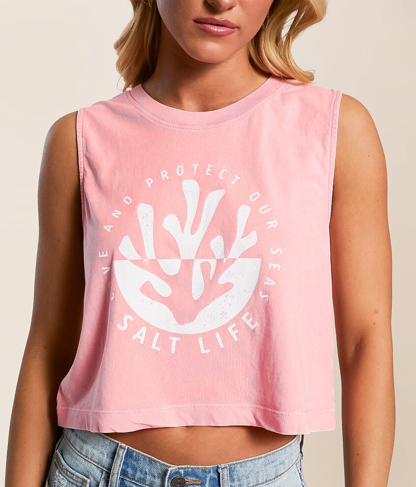 Coral Love Cropped Tank Top - thumbnail 3