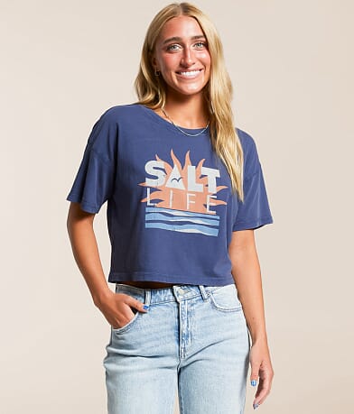 Salt Life Big Sun Cropped T-Shirt front view
