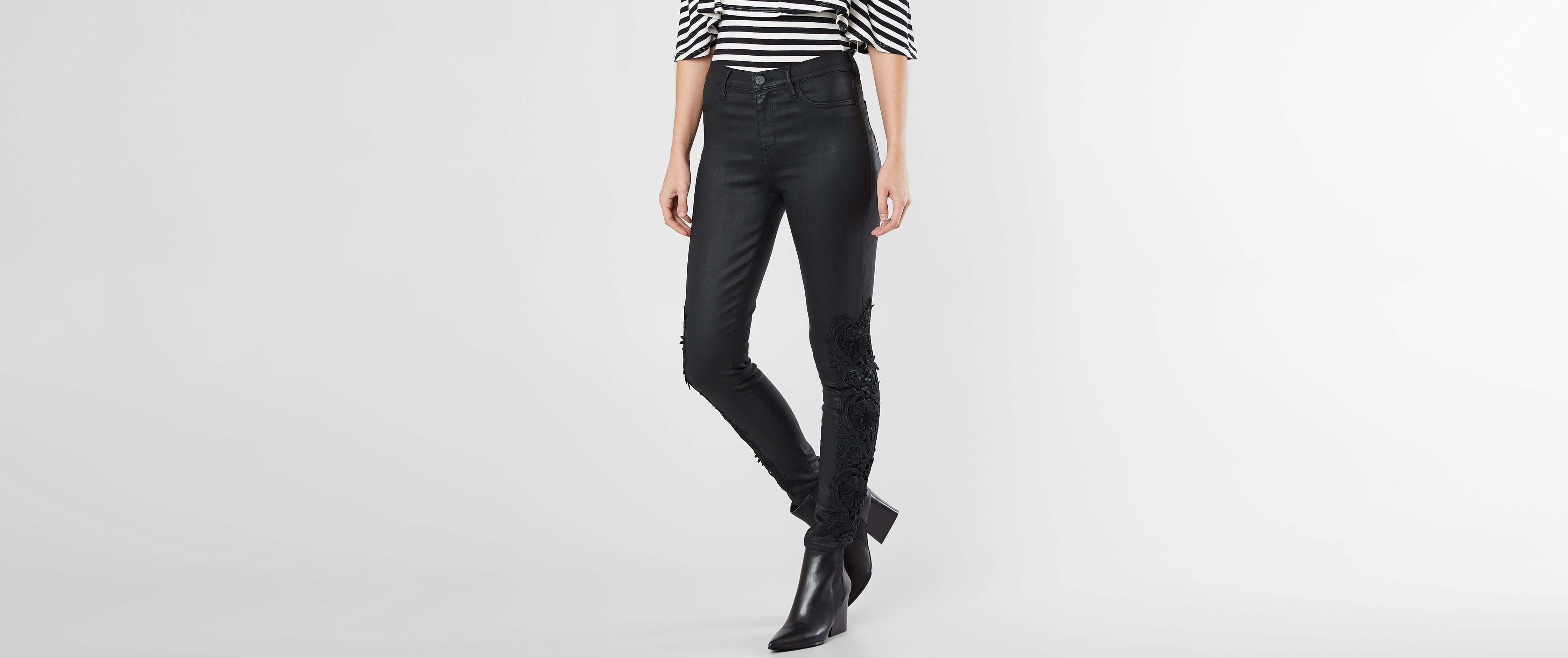black coated super skinny jeans