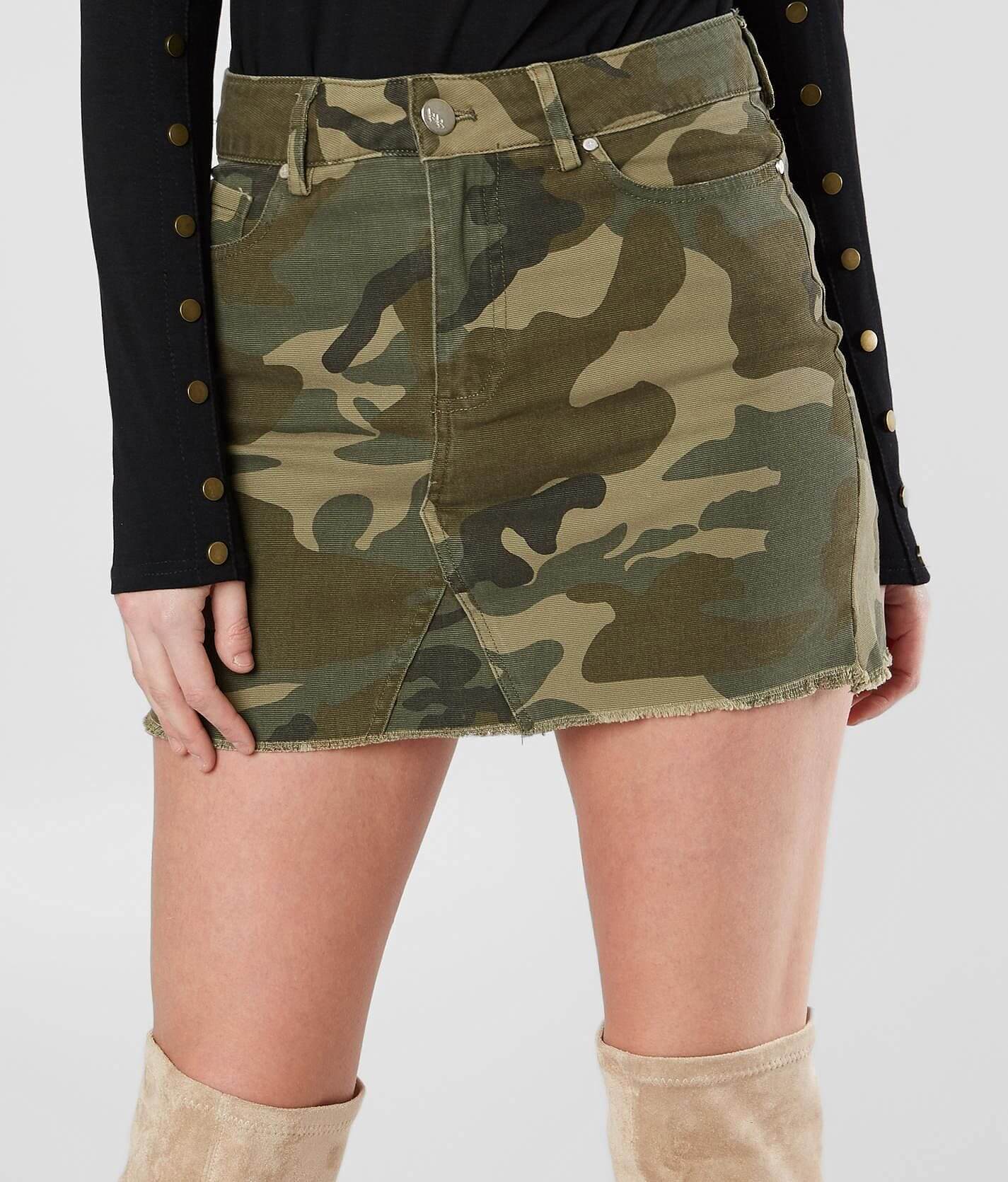 Camo best sale jean skirt