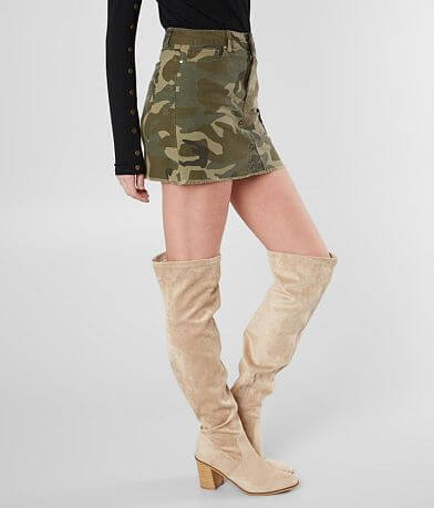 KENDALL &#43; KYLIE Camo Denim Skirt FULL_RIGHT_SIDE