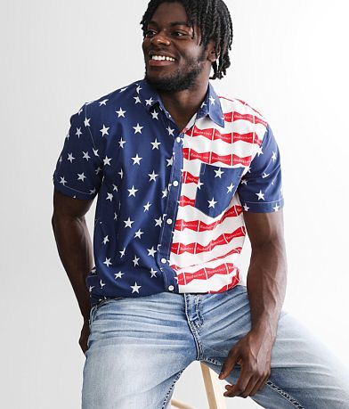 Tipsy Elves Budweiser® Stars & Stripes Shirt front view