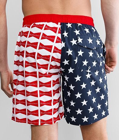 Tipsy Elves Budweiser&#174; Stretch Swim Trunks BACK