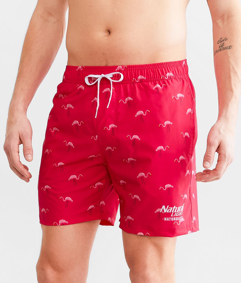 Tipsy Elves Natural Light Flamingos Swim Trunks