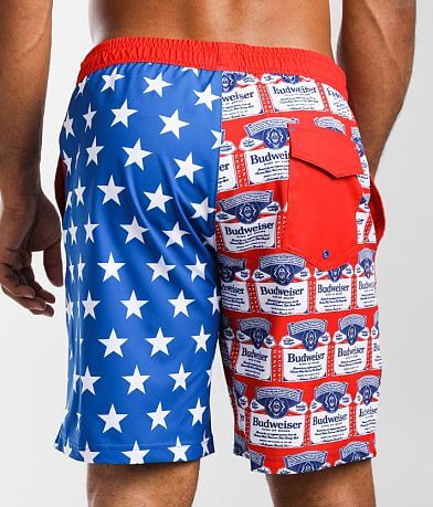 Tipsy Elves Budweiser&#174; Stretch Swim Trunks BACK