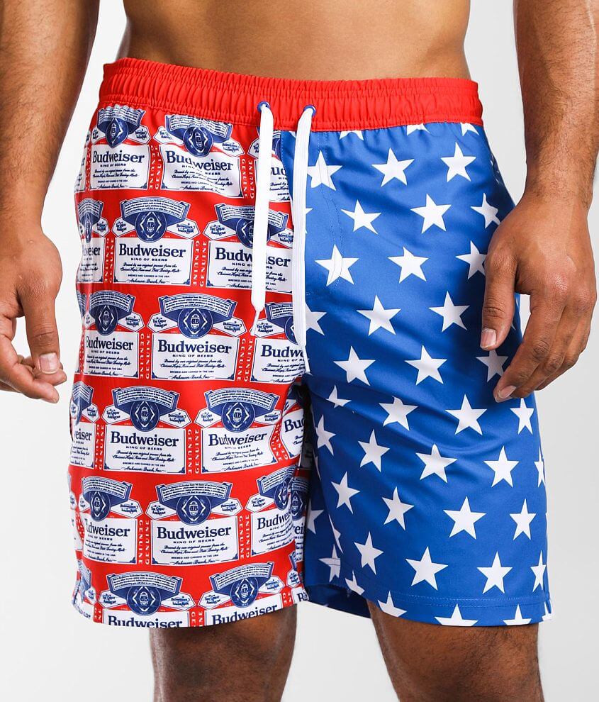 Tipsy Elves Budweiser&#174; Stretch Swim Trunks front view