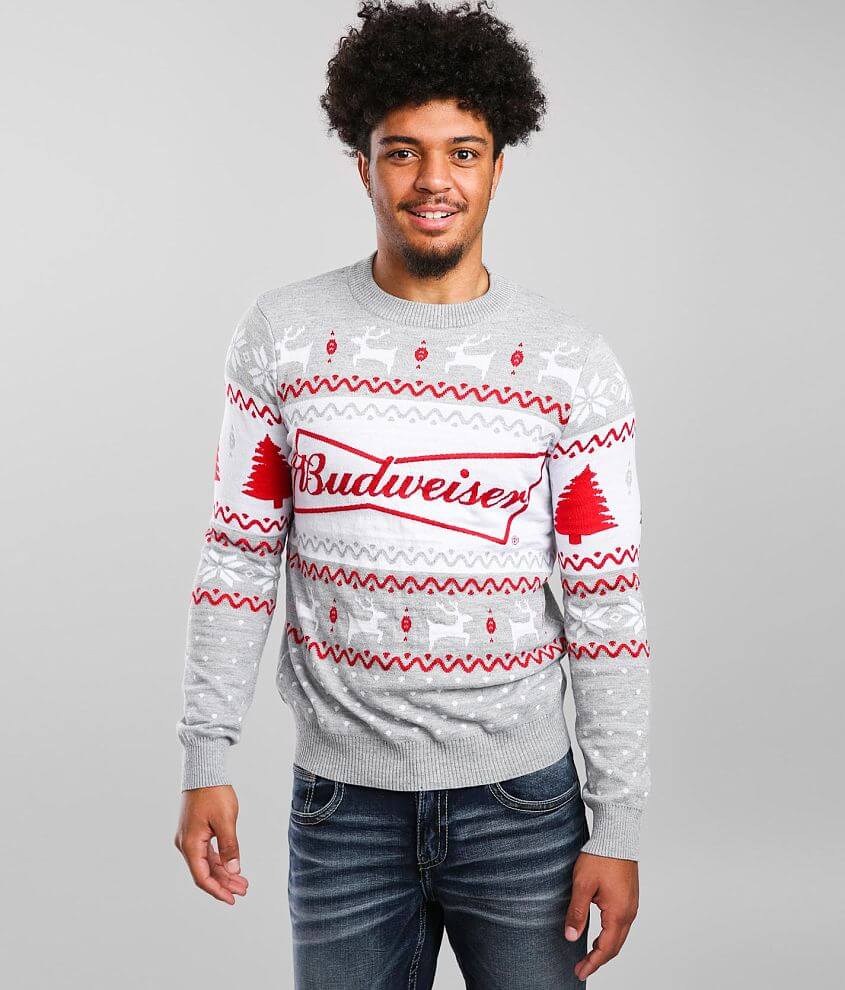tipsyelves Budweiser&#174; Ugly Christmas Sweater front view