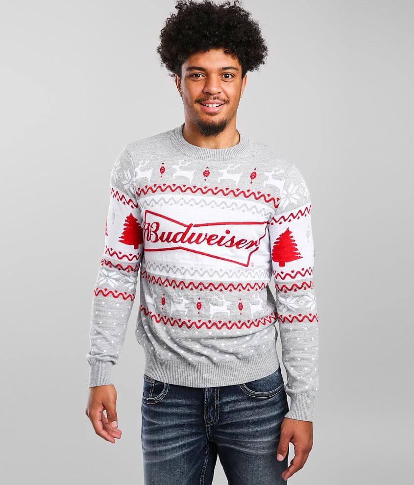 Tipsy Elves Budweiser&#174; Ugly Christmas Sweater front view