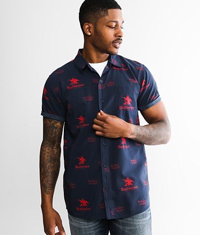 Tipsy Elves Budweiser&#174; Hawaiian Shirt full right side view