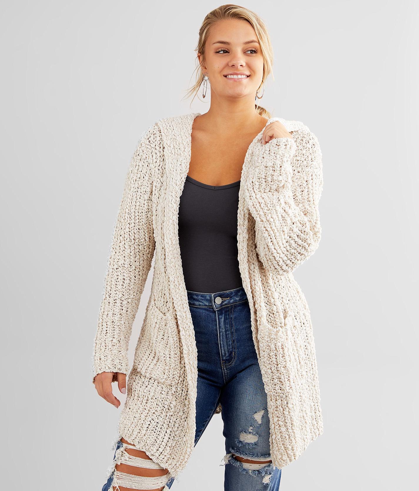 hooded cardigan sweater