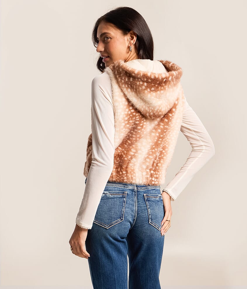 Faux Fur Hooded Vest