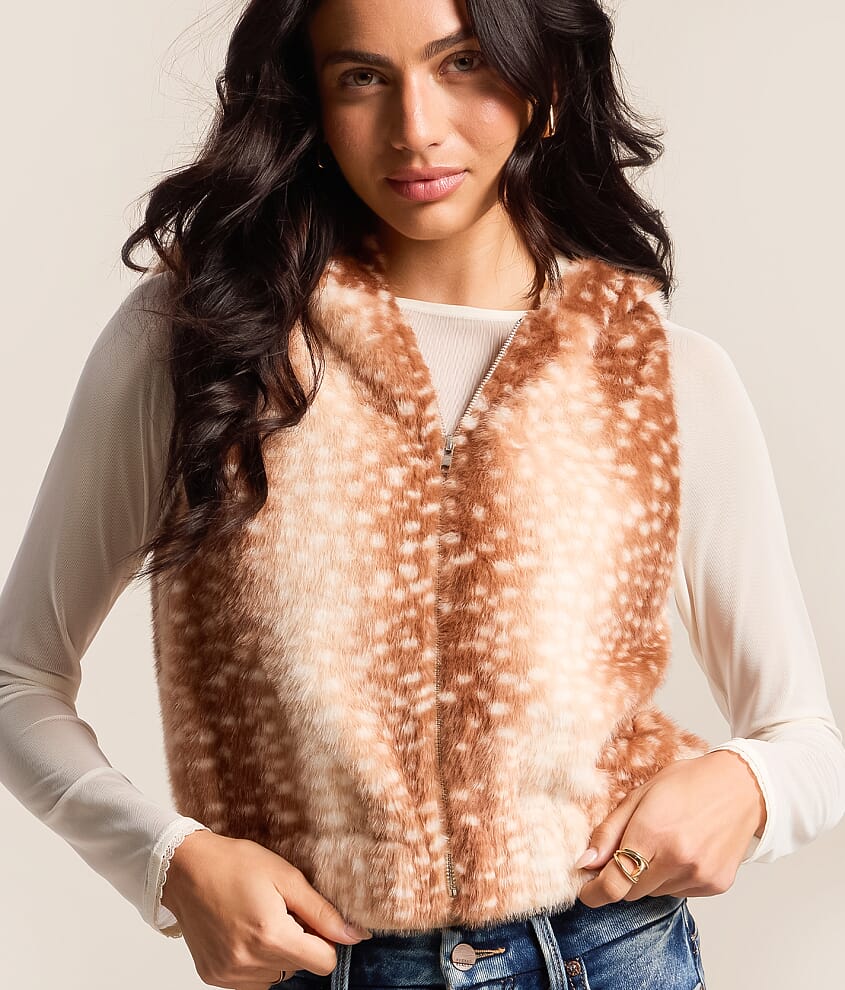 Faux Fur Hooded Vest