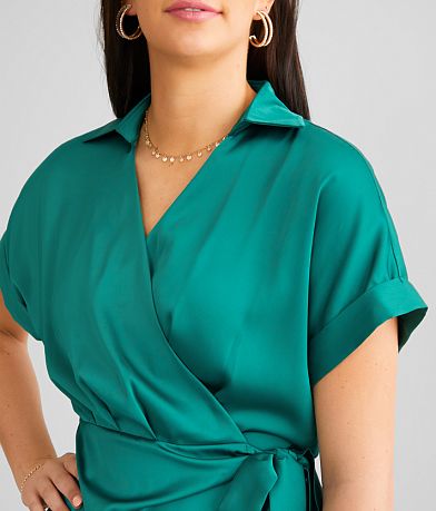 red by BKE Satin Surplice Tunic Top MISC_DETAIL_1