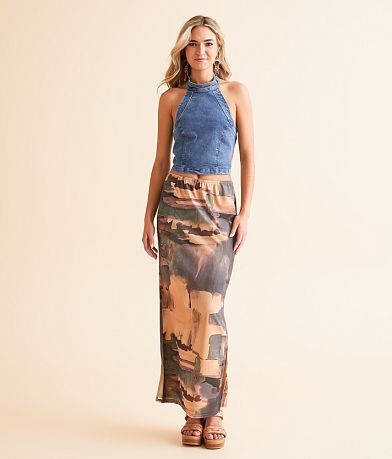 Timing Denim Cropped Halter Top MISC_DETAIL_2