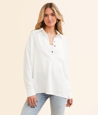 Daytrip Collared Henley front view