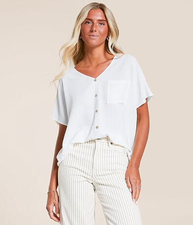 Daytrip Textured Dolman Blouse front view