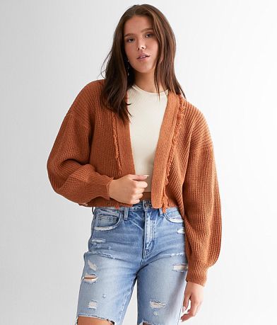 Gilded Intent Cropped Cardigan Sweater front view